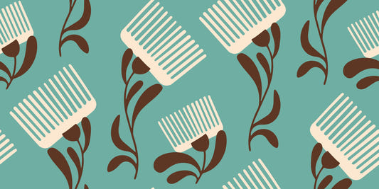 Mid Mod Wildflower Comb - Blågrön tapet