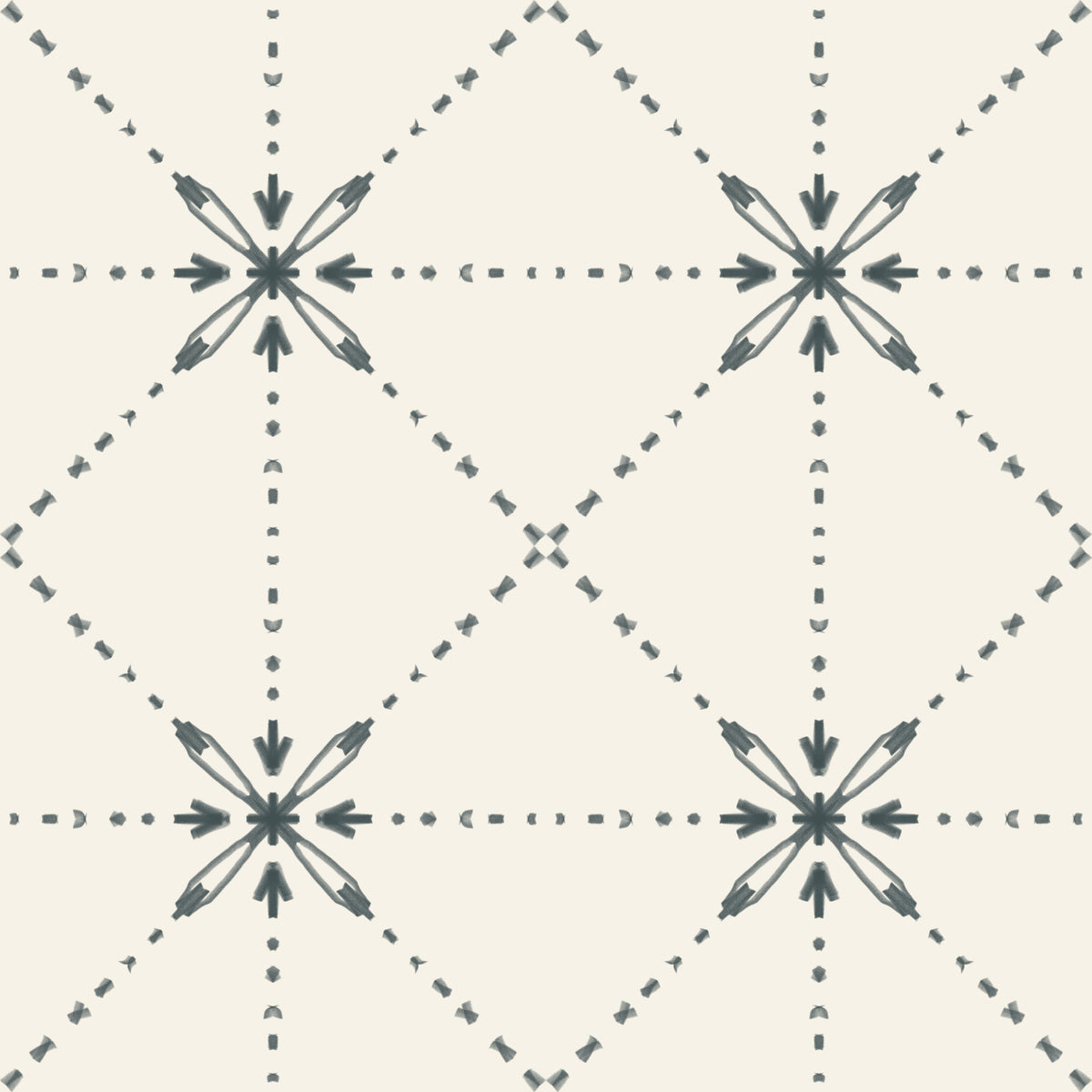 Sashiko Hana-Goshi - Tapet i det ydre rum med gitterblomster⁠ in your room