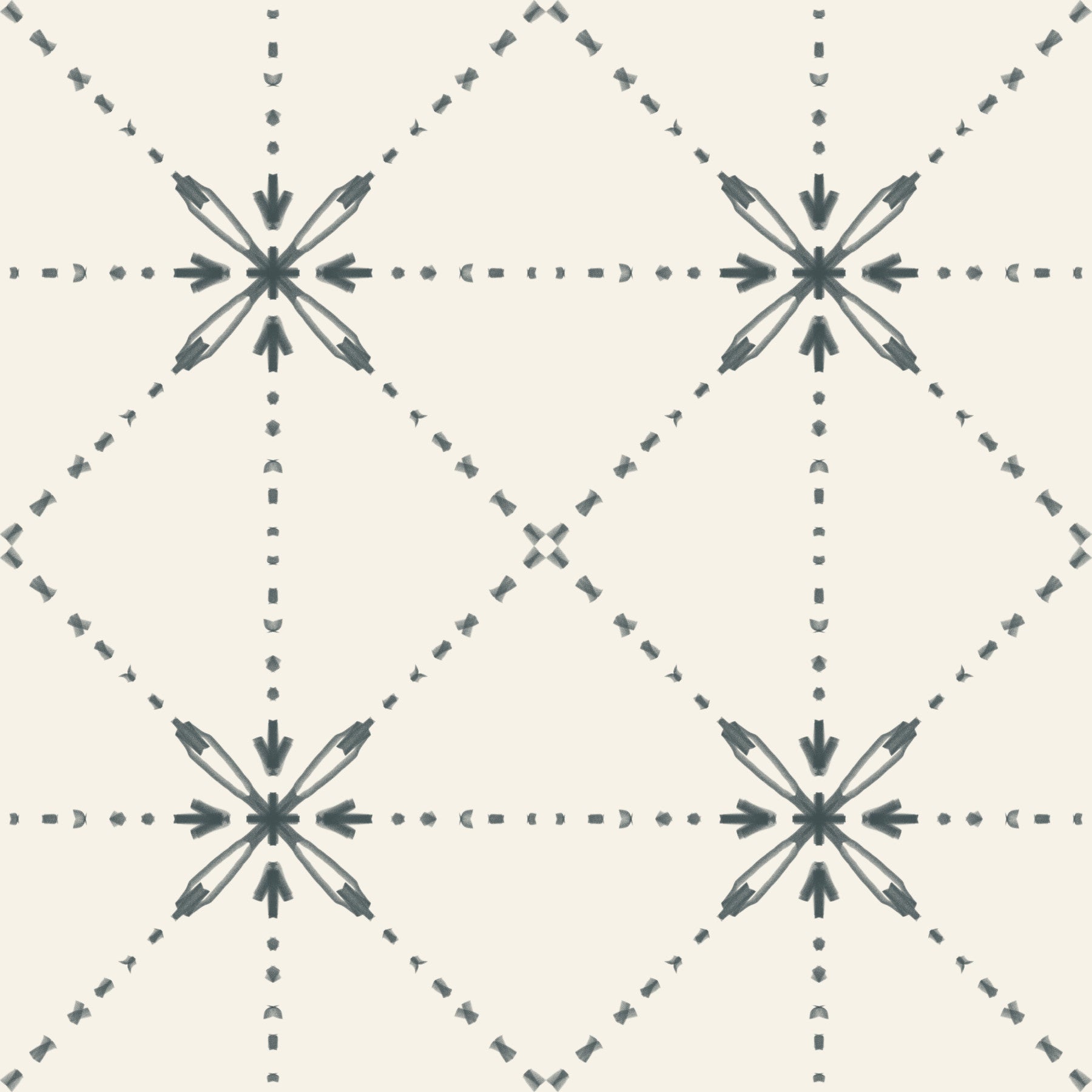 Sashiko Hana-Goshi – Weltraum-Tapete mit Gittermuster und Blumenmuster⁠