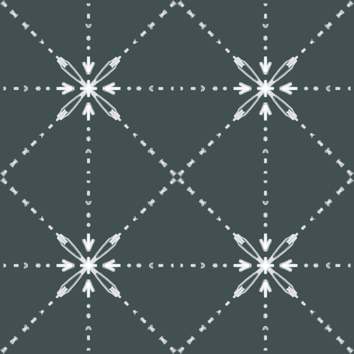 Sashiko Hana-Goshi – Gitterblumenstich auf Weltraumtapete in your room