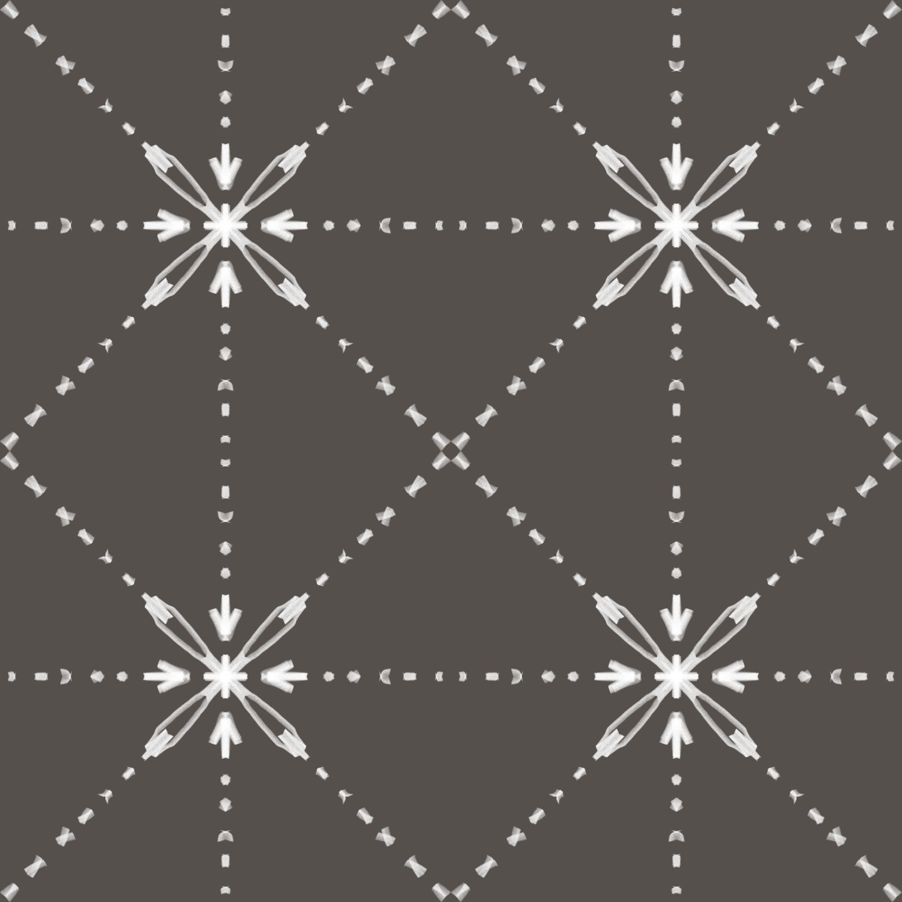 Sashiko Hana-Goshi - Blomstermønster med gittermønster på silhuettapet