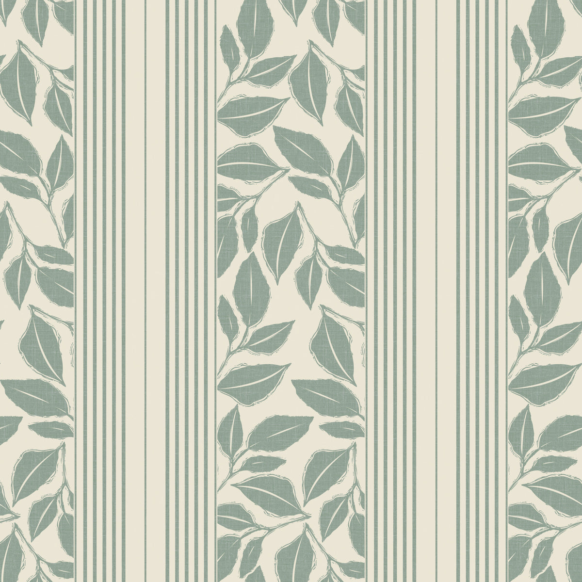 Papier peint vintage vert sauge à feuillage retombant in your room — zoomed