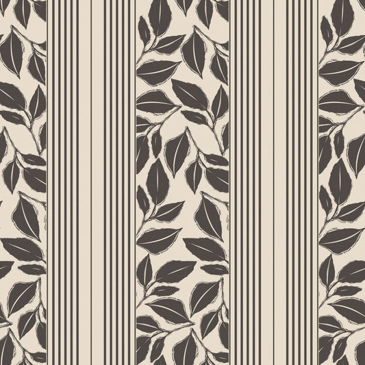 Vintage-Tapete mit Rankenmuster in Creme