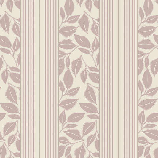 Vintage-Tapete mit schleppendem Laub in Mauve