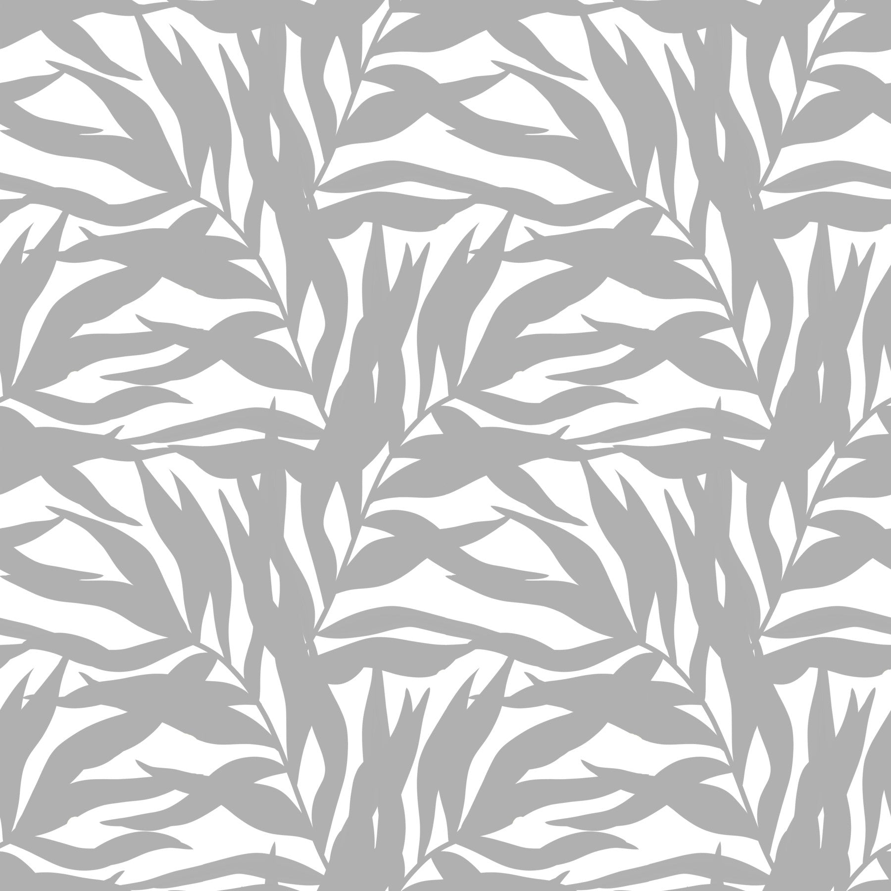 Dosel de hojas grises sobre fondo de pantalla botánico blanco in your room — zoomed