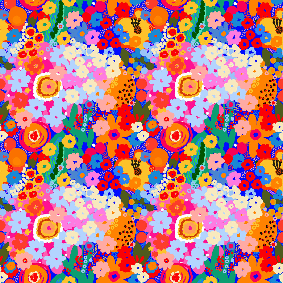 Carta da parati retrò con fiori e frutti in fiore in your room — zoomed