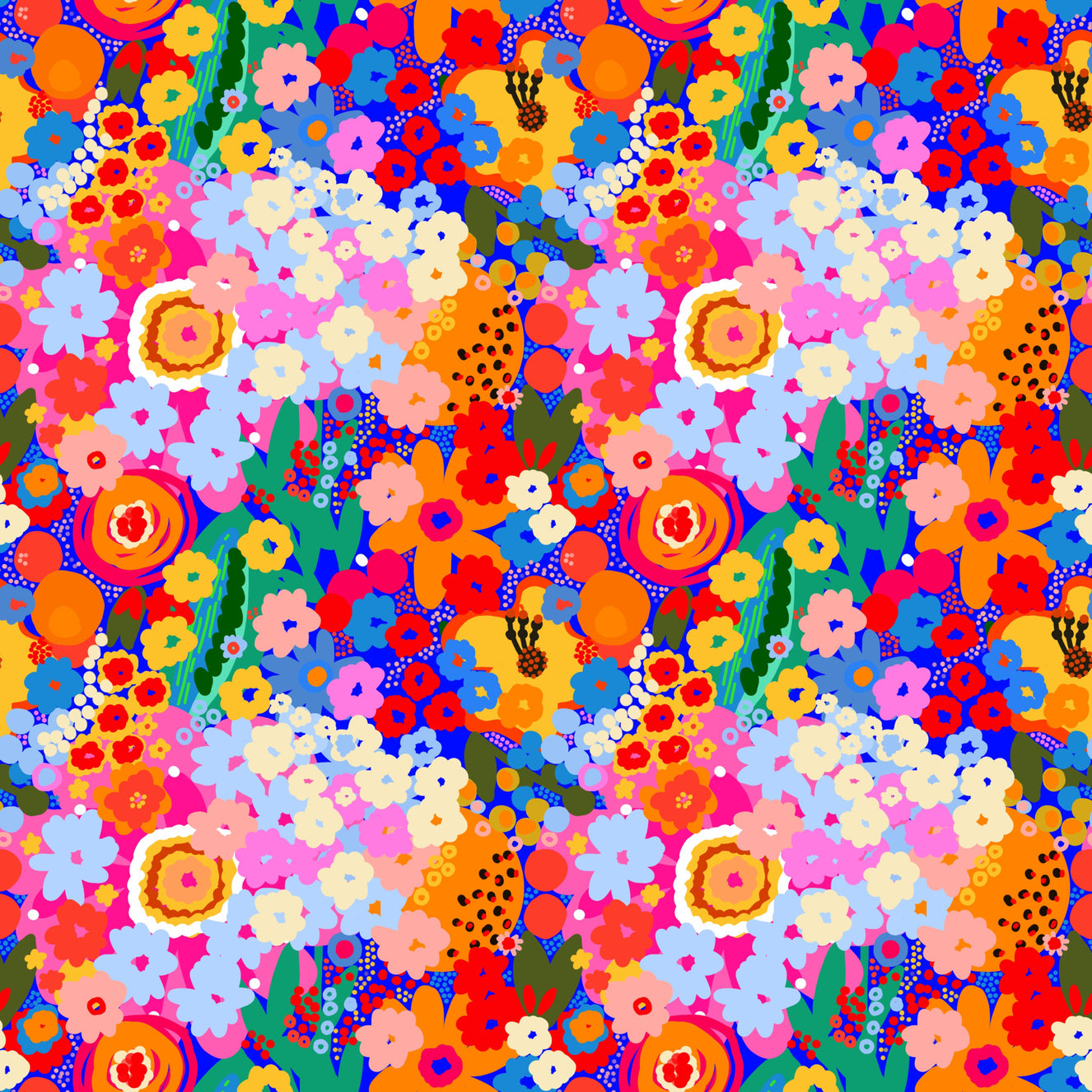 Bloom Burst color pop florals Wallpaper⁠