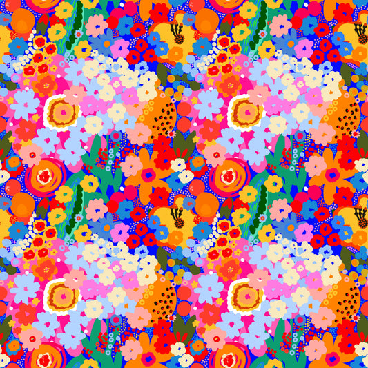 Bloom Burst color pop florals Wallpaper⁠