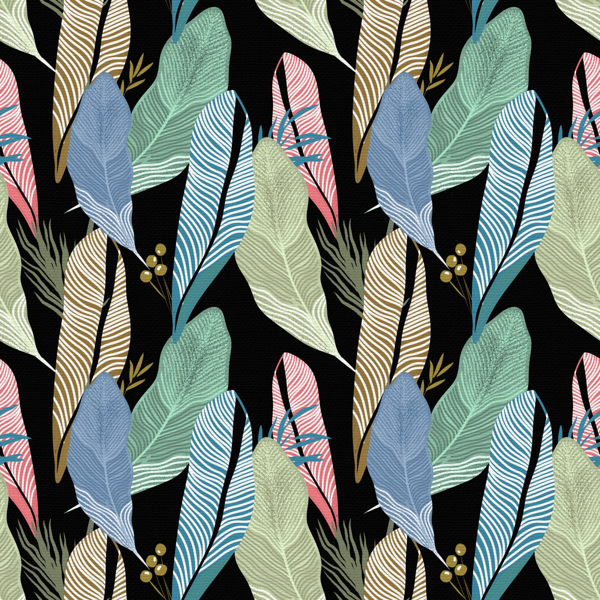 Abstraktes Tropisches Pastellblatt-Tapetenmotiv in your room — zoomed