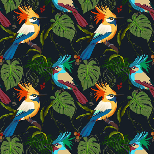 Dschungelvögel Exotisches botanisches Paradies-Wallpaper
