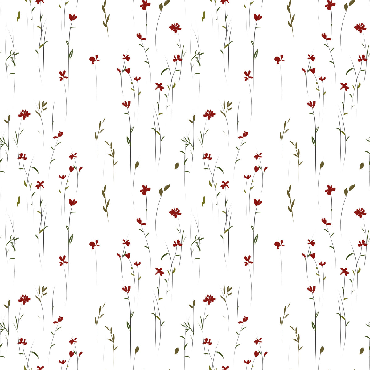 Papier peint à fleurs écarlates délicates in your room