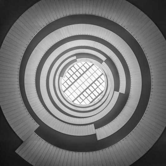 Spiral uppstigning väggmålning