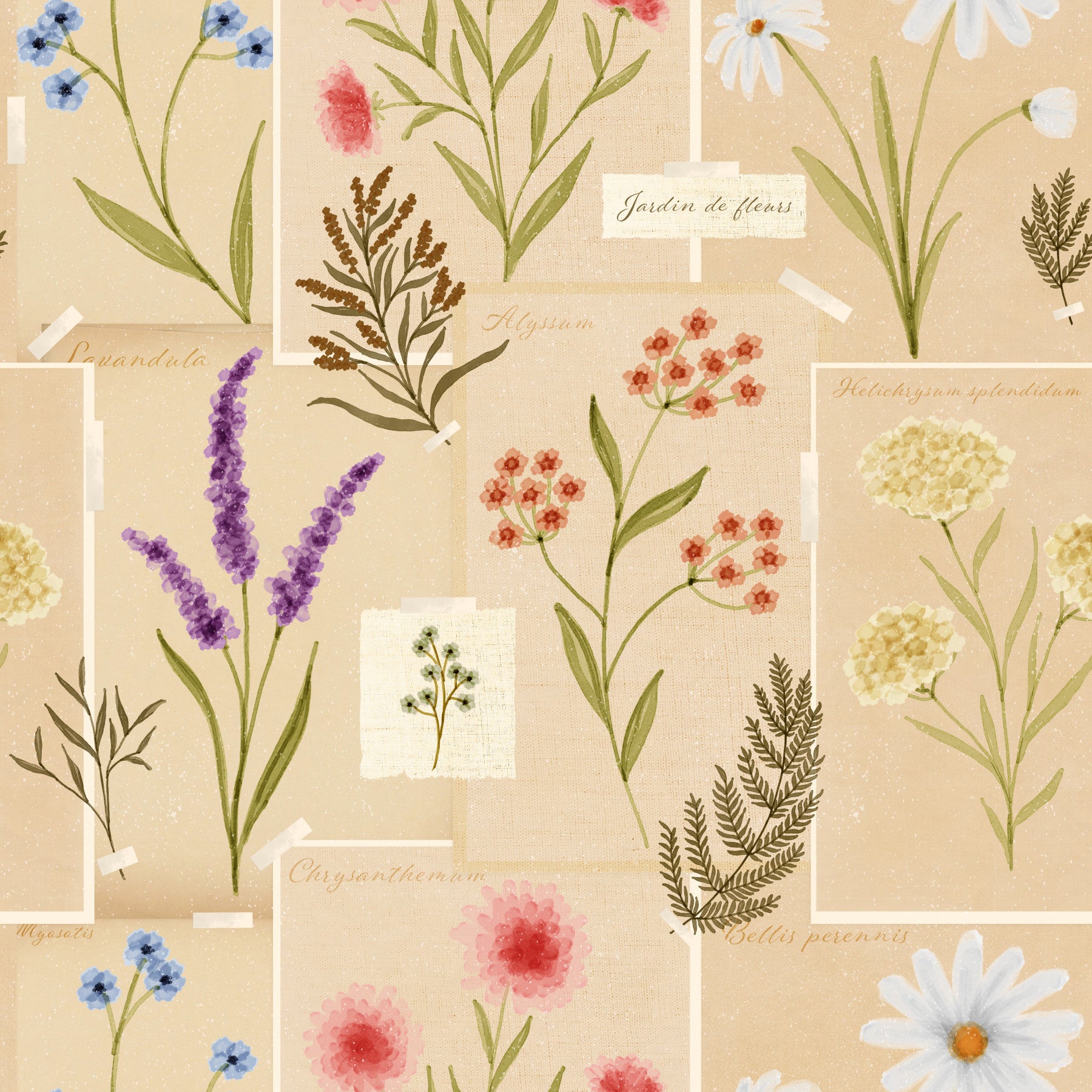 Jardin des Fleurs Collage Wallpaper⁠