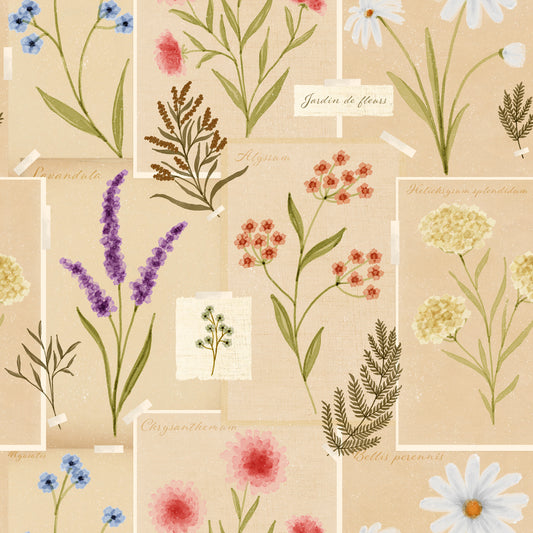 Carta da parati con collage del Jardin des Fleurs⁠