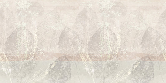 Carta da parati murale color crema con texture di foglie eteree