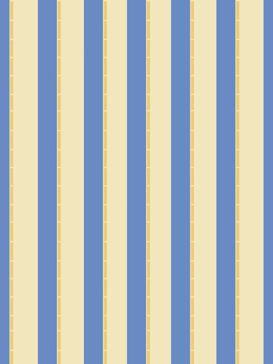 Blaue und gelbe Bonbonstreifen-Tapete