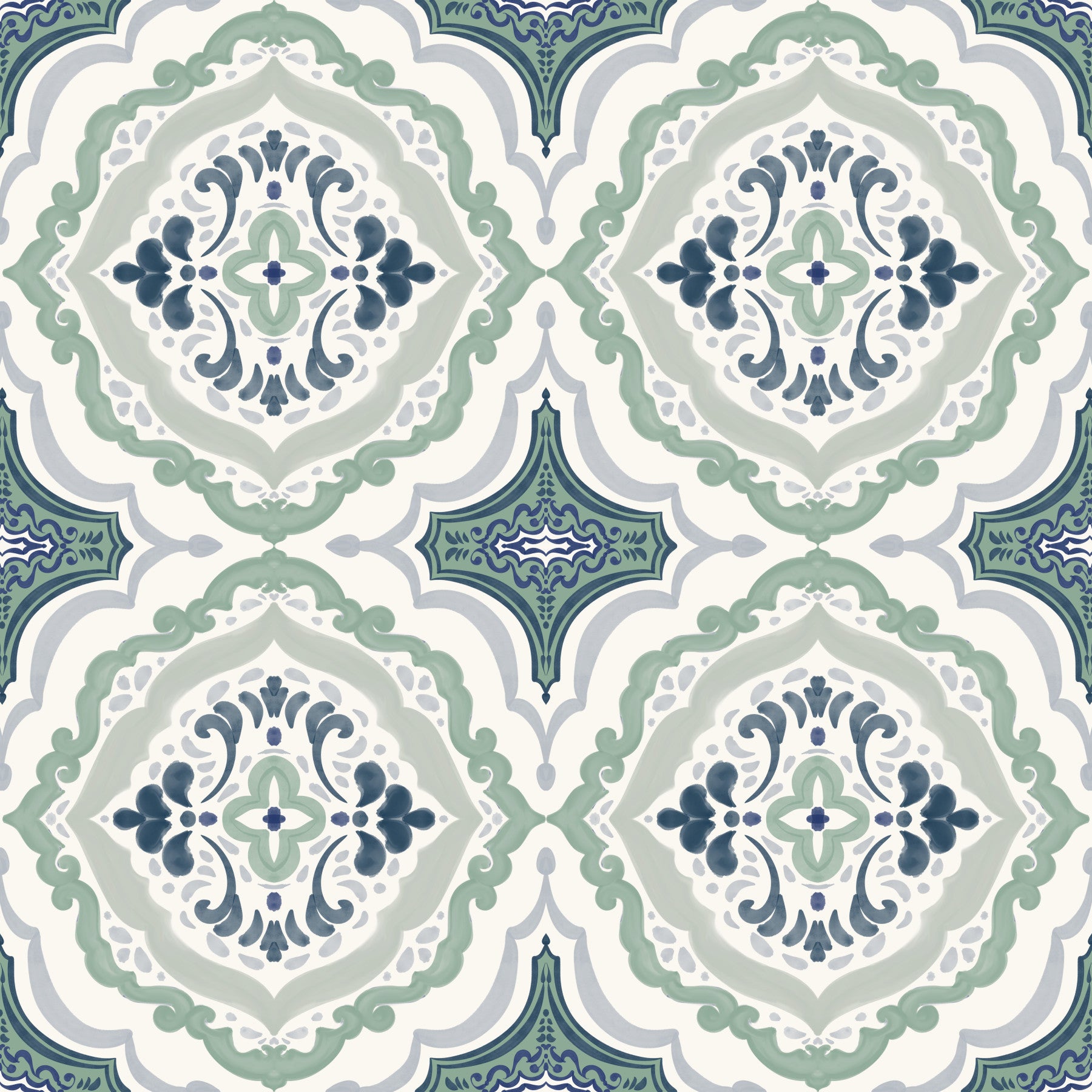 Indigo Bloom Fliesentapete