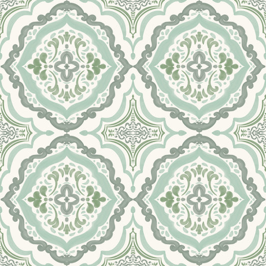 Carta da parati Sage Bloom Tile⁠