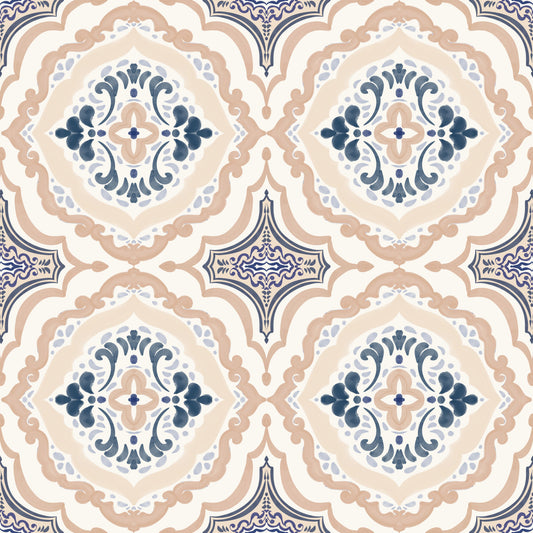 Floral Tile Harmony Tapete