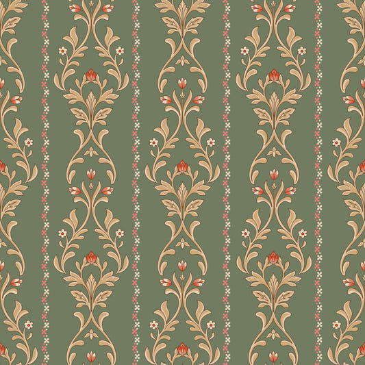 Vintage Bloom Heritage Stripe Tapete