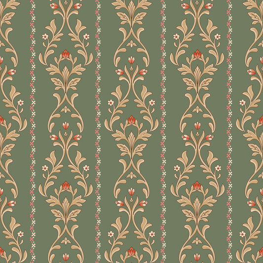 Vintage Bloom Heritage Stripe Tapete