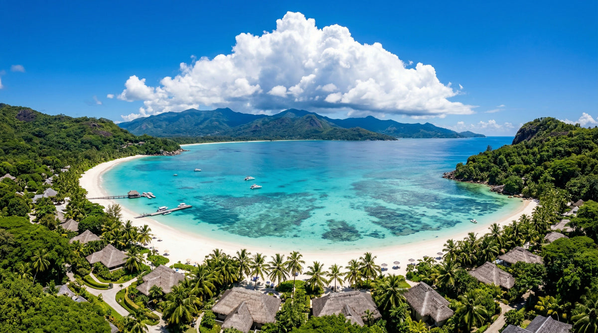 Wandbild mit Blick auf ein tropisches Paradies in your room — zoomed