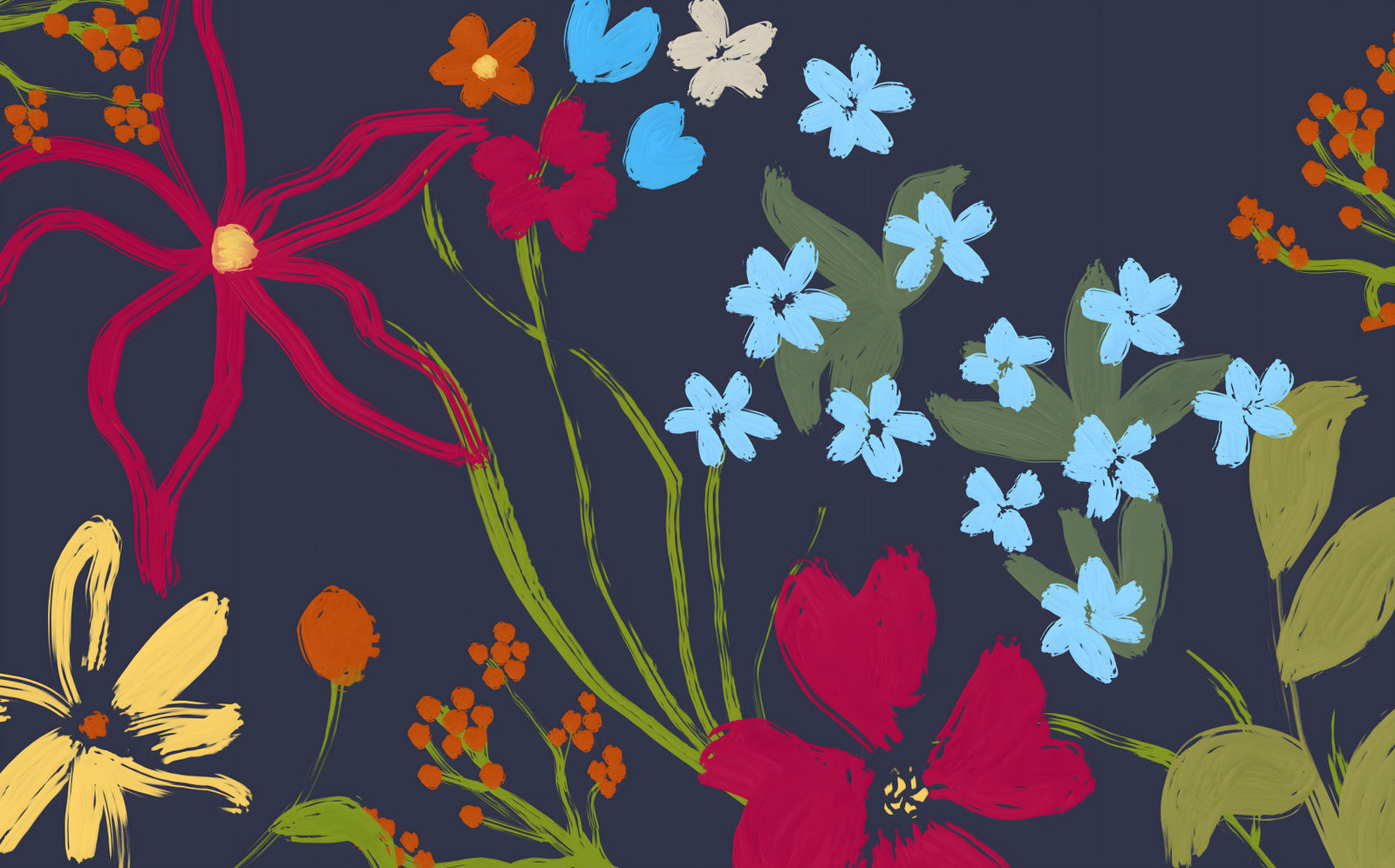 Fröhliches sommerliches Blumenwandbild in your room