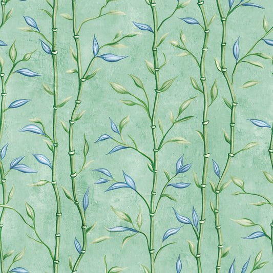 Bamboo Breeze Minty Teal Wallpaper⁠