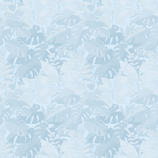 Monstera-Tapete mit nebligen blauen Blättern