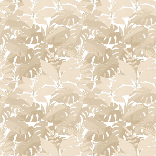 Carta da parati Beige Botanical Embrace Monstera Foliage