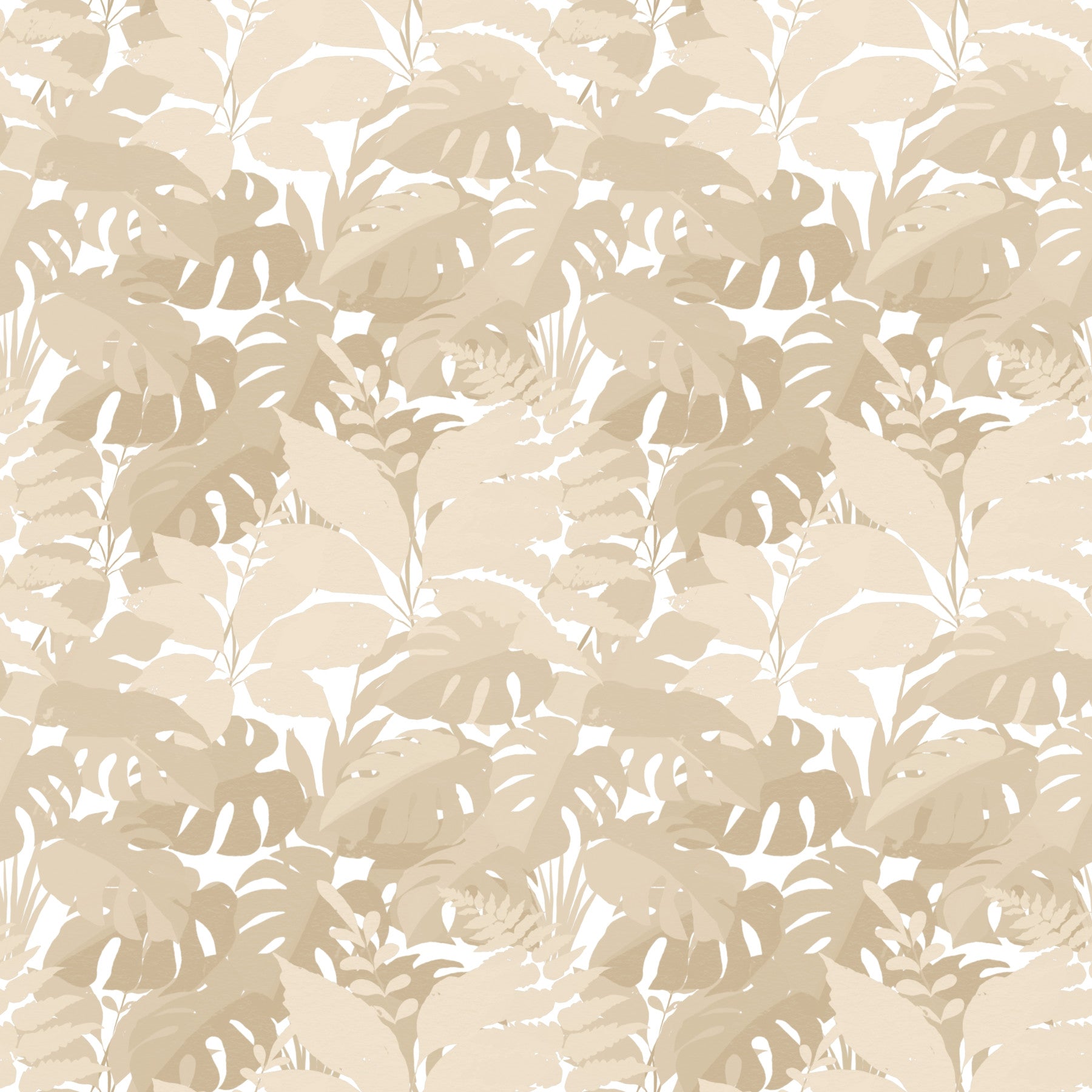 Beige botanisk tapet med Embrace Monstera-lövverk