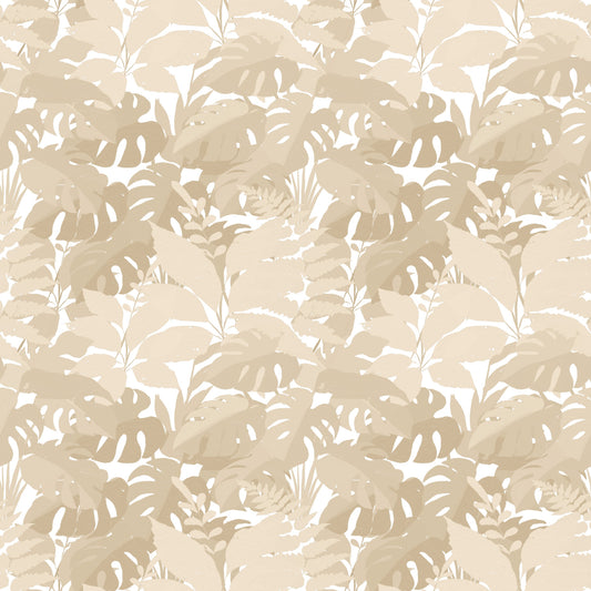 Carta da parati Beige Botanical Embrace Monstera Foliage