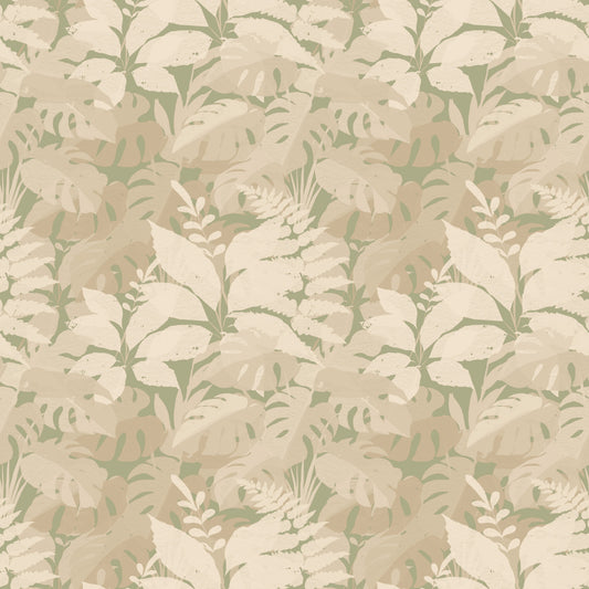 Earthy Tropics Silhouette Monstera Blätter Wallpaper⁠