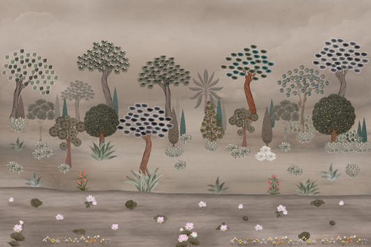 Sottile murale da giardino orientale