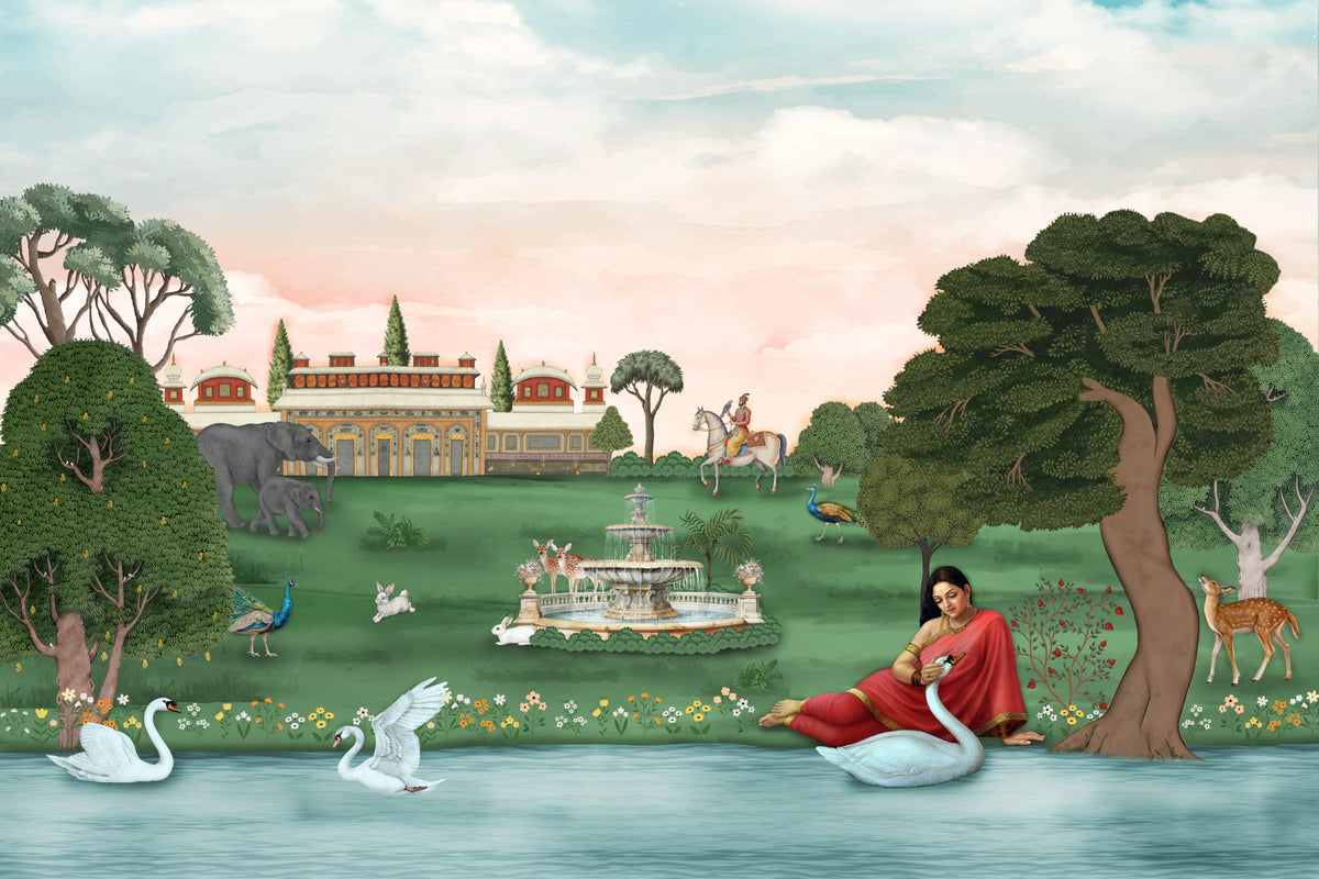 Fresque murale Sérénité du Jardin Royal in your room — zoomed