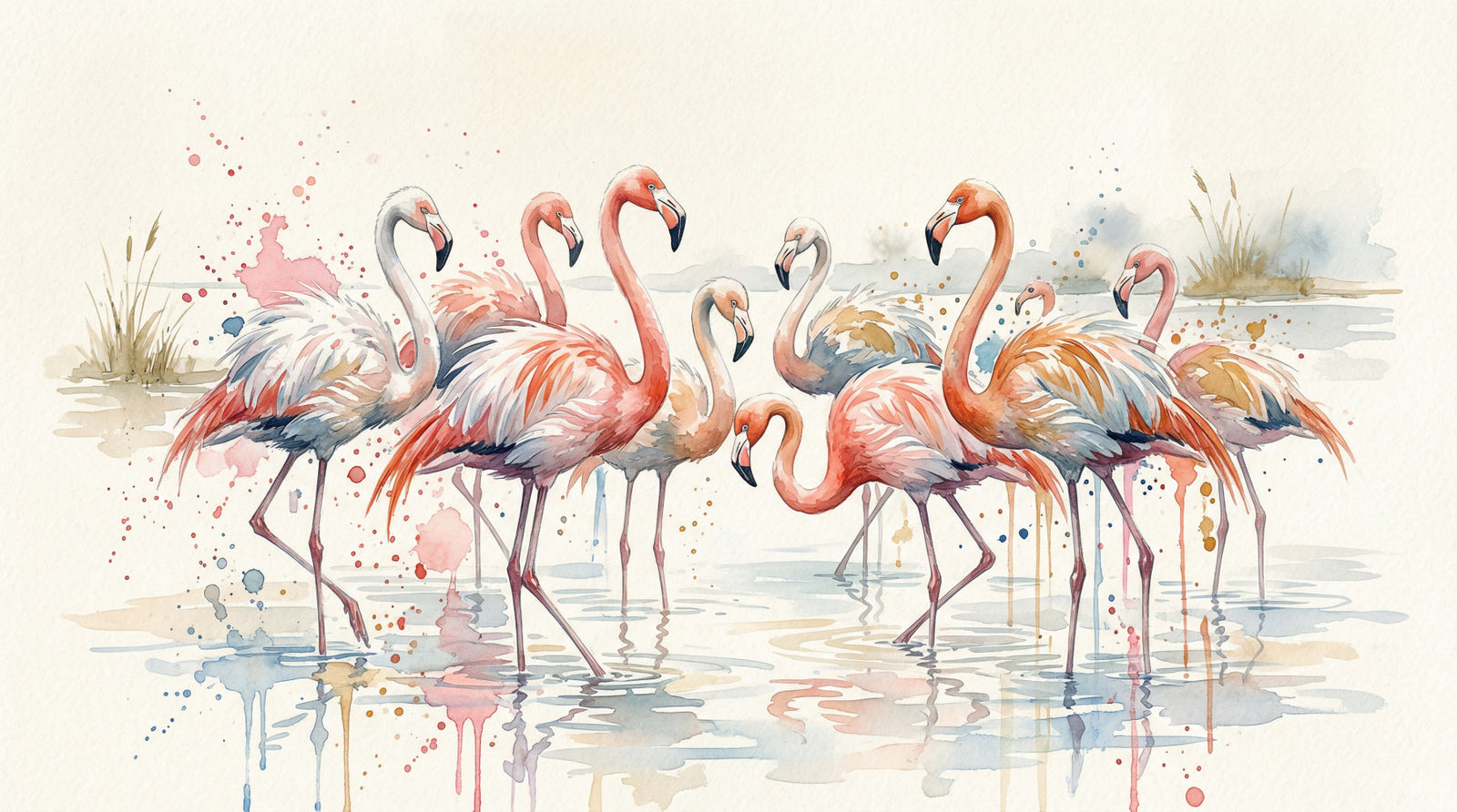 Wandbild „Flamingo-Lagune – Traumwand“