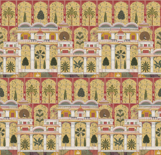 Mughal Garden Grandeur vægmaleri