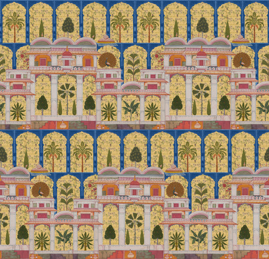 Mughal Palace Garden vægmaleri