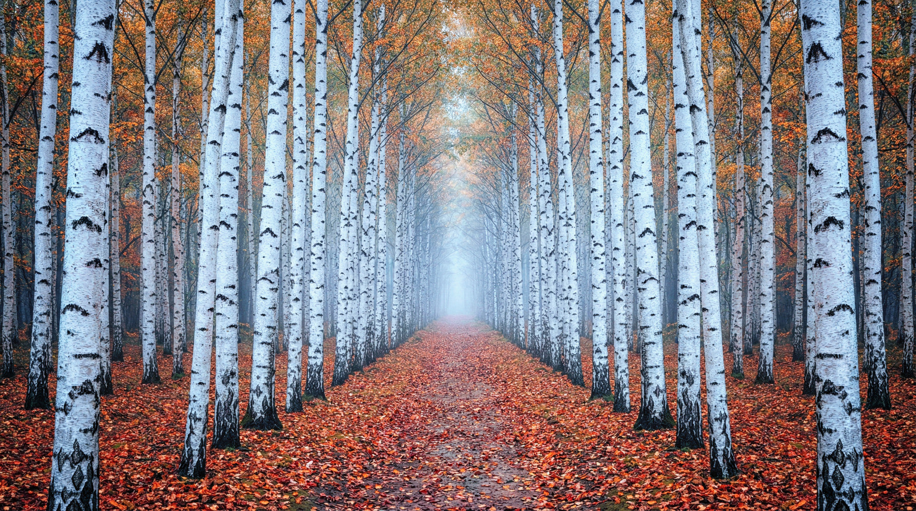 Wandbild „Ätherische Herbstbirken“