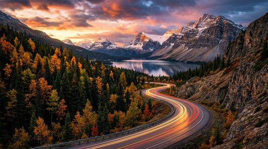 Alpine Sunset Drive Wall Mural