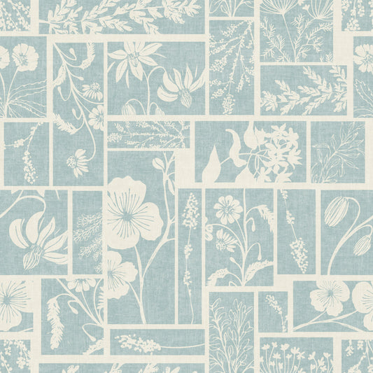 Ruhige, botanische Patchwork-Tapete