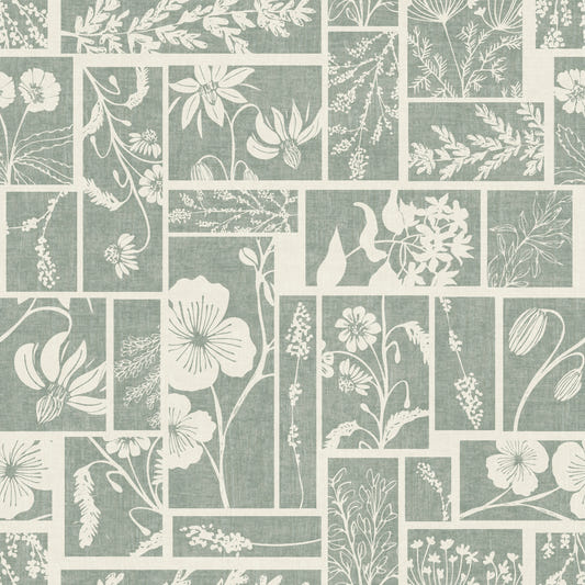 Papel de parede com colagem botânica Sálvia