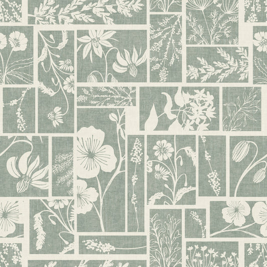 Tapete mit botanischer Collage aus Salbei