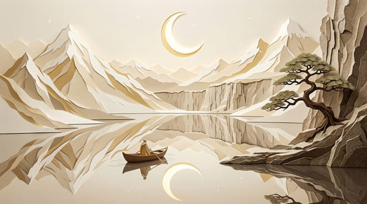 Fresque murale Sérénité de la Montagne Lunaire
