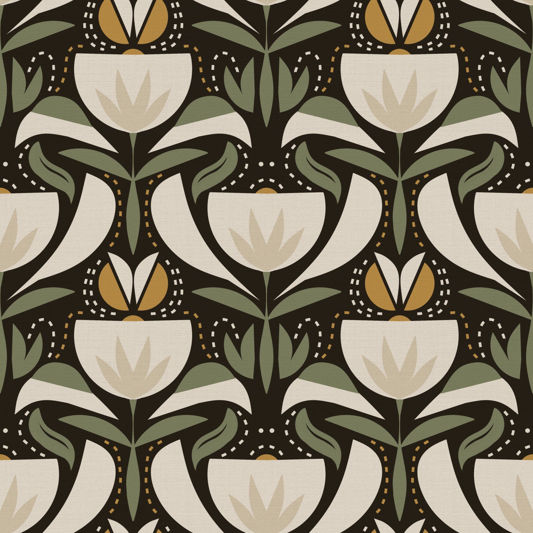 Heritage Tulip-mønster tapet