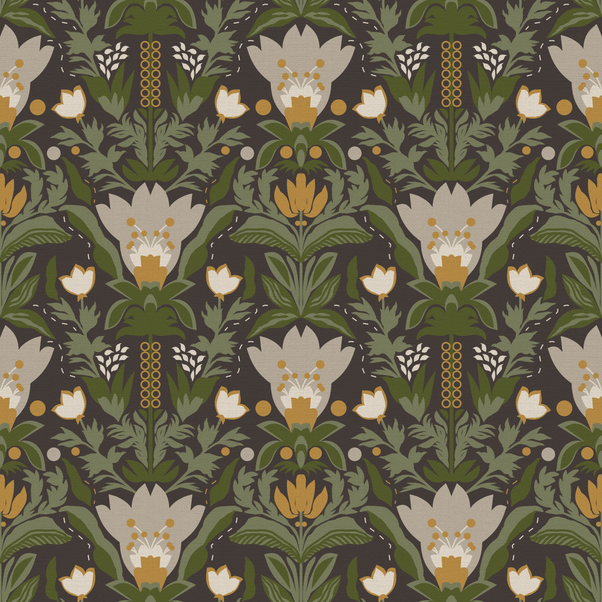 Papier peint floral de prairie nordique in your room — zoomed