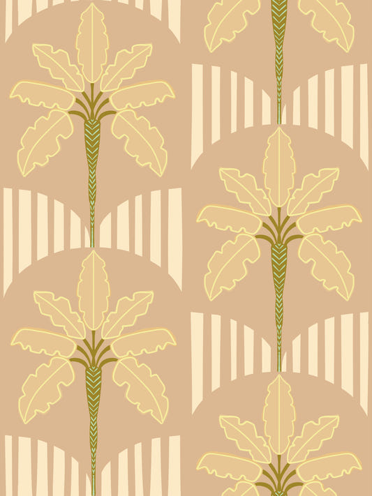 Retro Oasis Palms -tapetti