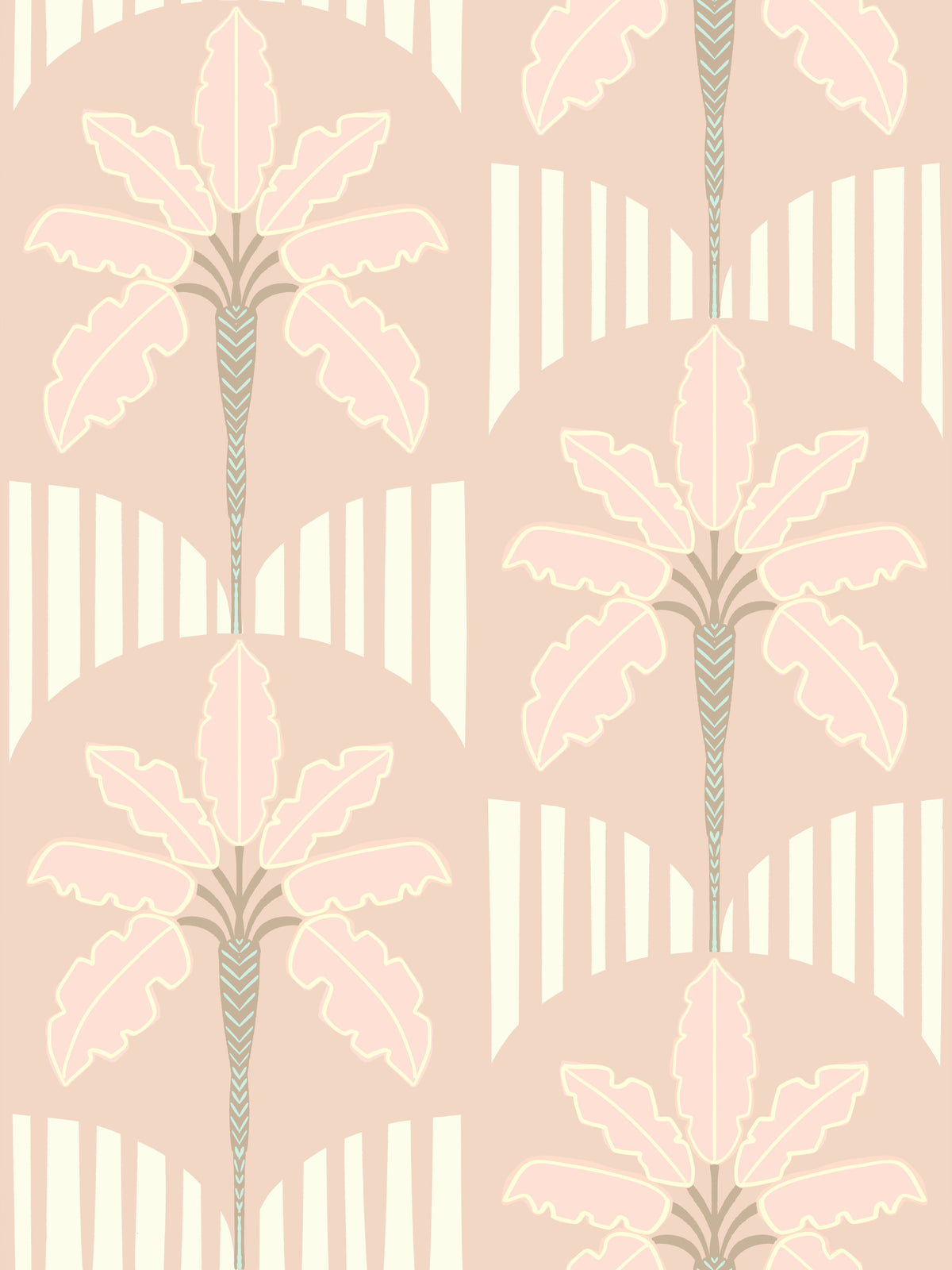 Papier peint Pastel Palm Haven in your room — zoomed