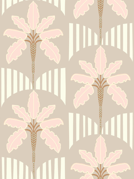 Tapete „Blush Fronds & Stripes“