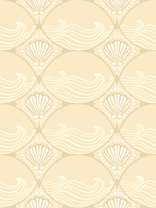 Ogee Shell & Wave Revival Wallpaper⁠